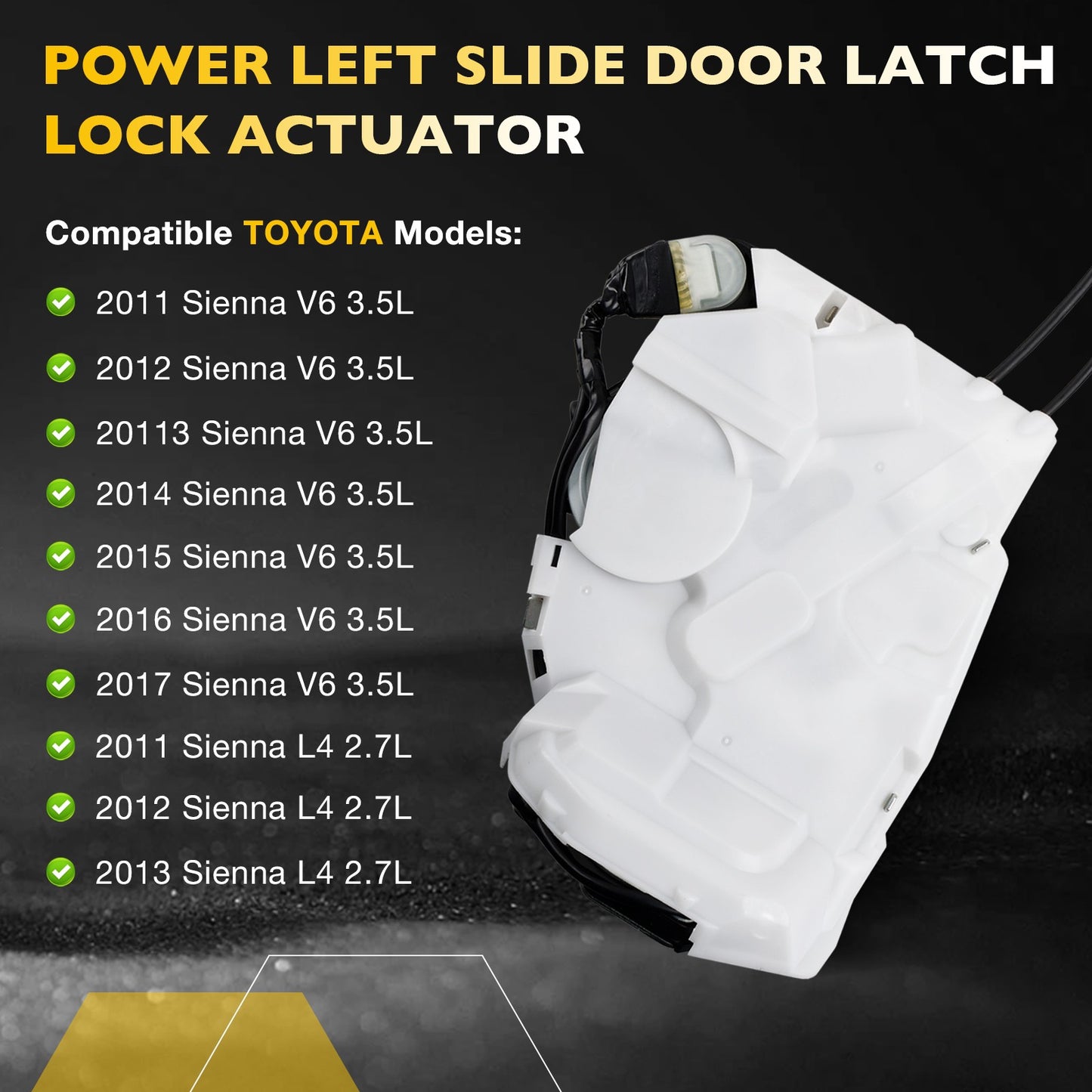 Sliding Door Lock Latch Actuator Rear Left Driver Side For 2011–17 Toyota Sienna
