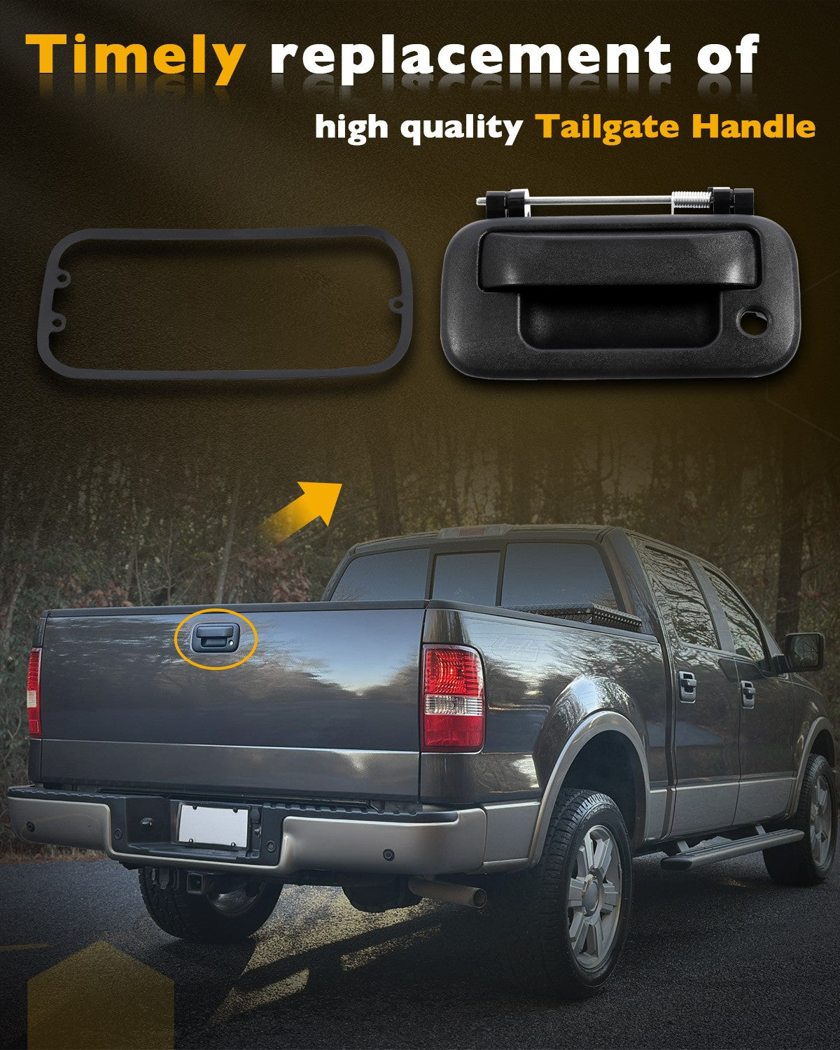 Metal Tailgate Handle Latch w/ Key Hole For 04-16 Ford F150 F250 F350 Super Duty