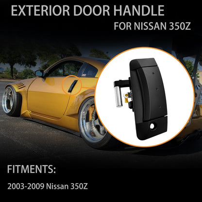 Exterior Door Handle Driver & Passenger Side Black for 2003-2009 Nissan 350Z