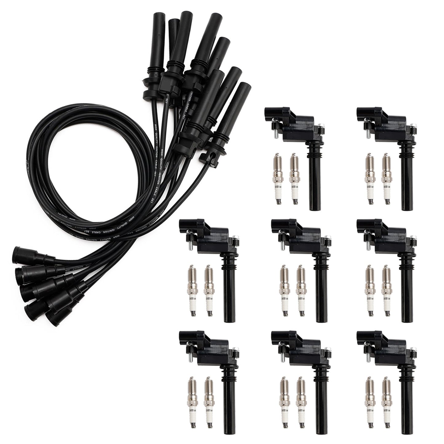 UF378 Ignition Coil+Spark Plug+Wire set For Dodge Ram 1500 2500 3500 5.7L V8  ..