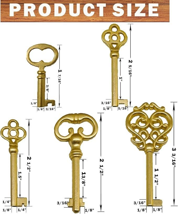 10PCS Universal Skeleton Keys Replacement for Vintage Antique Furniture