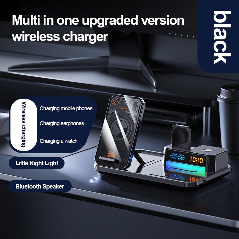 6in1 Magnetic Wireless Charger Bluetooth Speaker Night Light for iPhone, iWatch