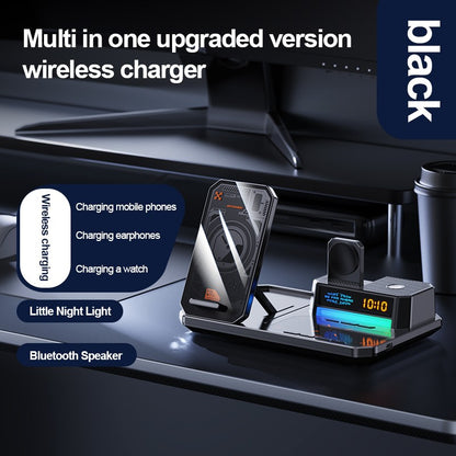 6in1 Magnetic Wireless Charger Bluetooth Speaker Night Light for iPhone, iWatch