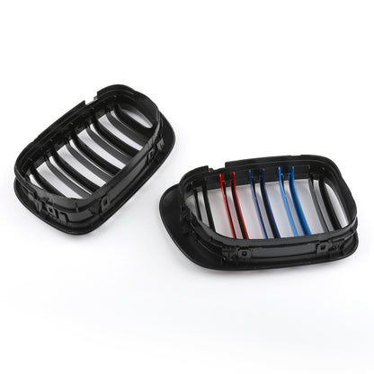 Front Kidney Hood Grille Grill For BMW E46 3 Series 2DR Coupe M-Color Dual Slat