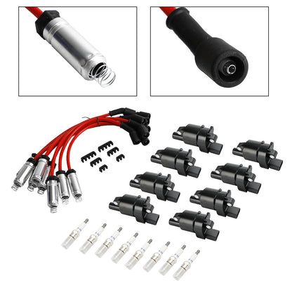 8x Ignition Coil+Spark Plug + Wire UF414 For GMC Silverado 1500 Tahoe 5.3L