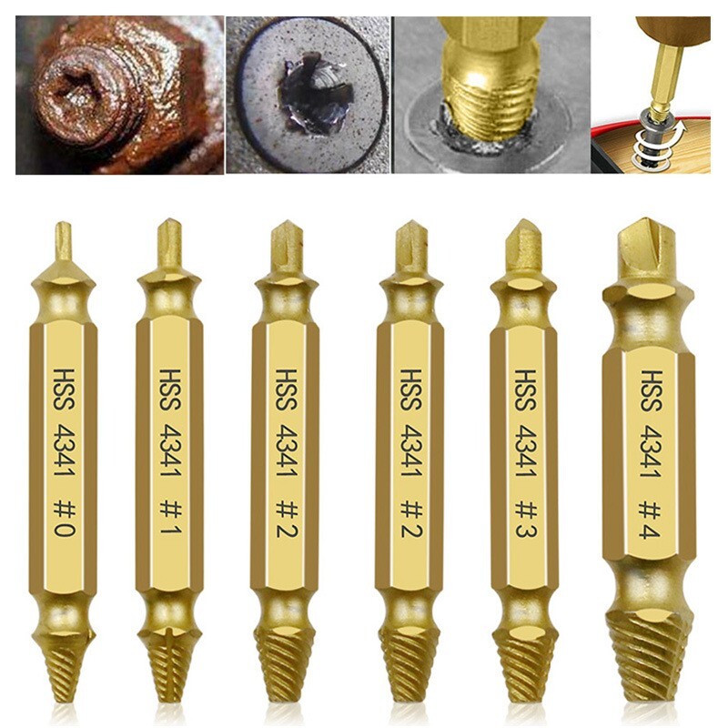 12pcs Damaged Screw Extractor Speed Out Drill Bits HSS Broken Bolt Remover Tools