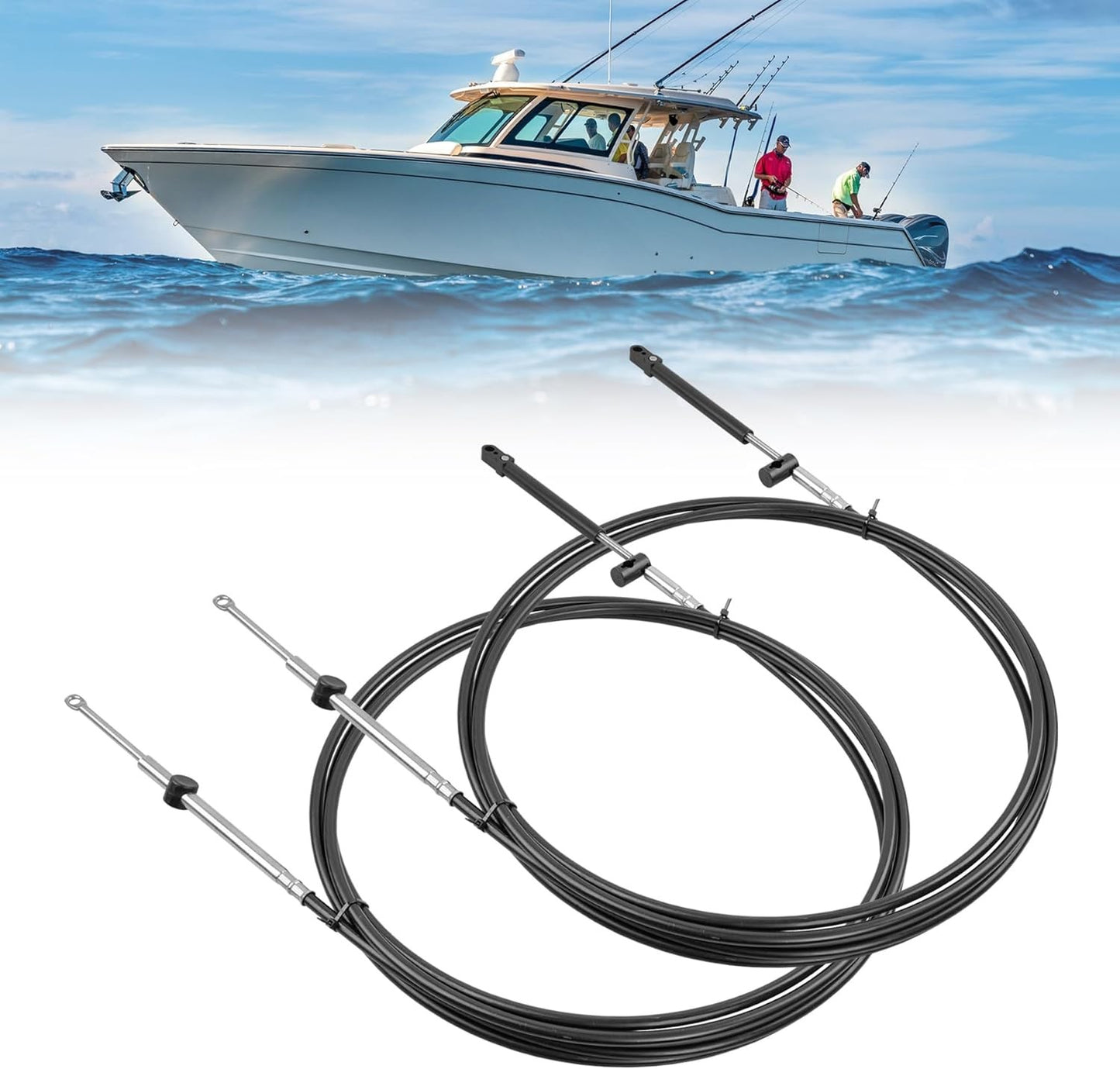 2Pcs 14FT Outboard Throttle Shift Control Cables GEN 1 For Mercury MerCruiser