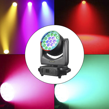 19x20W LED Zoom Moving Head Stage Light RGBW DMX Beam Wash Lighting DJ Disco