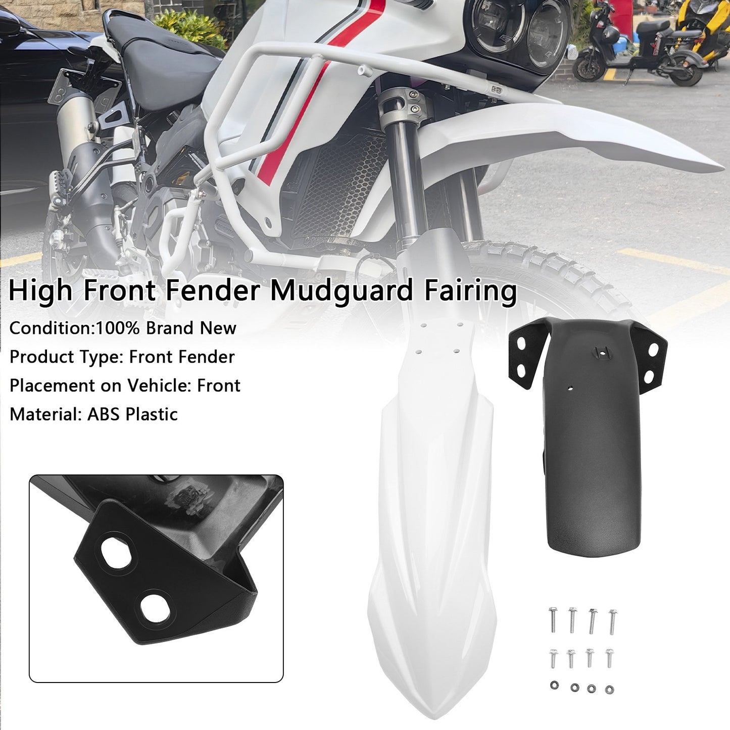 High Front Fender Mudguard Fairing For Yamaha Tenere 700 2019-2026 White