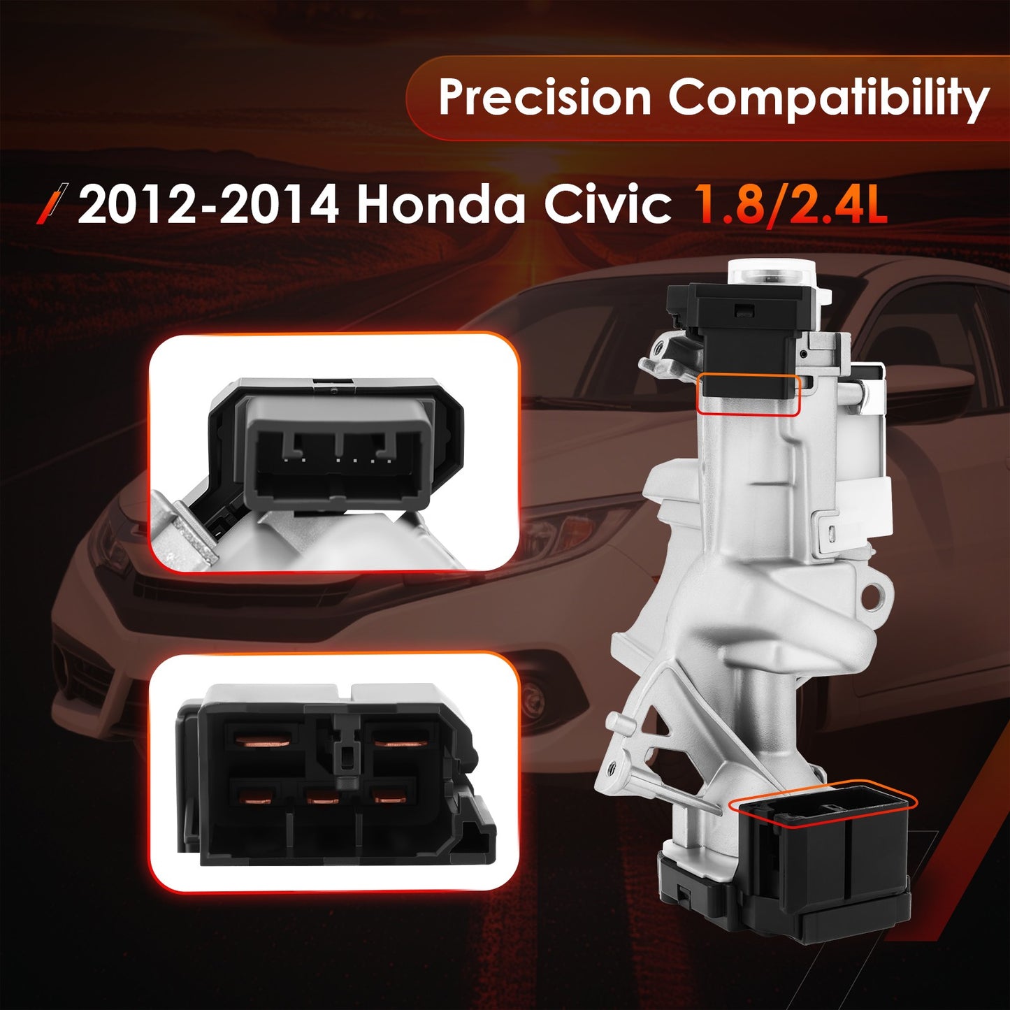 Ignition Switch Lock Cylinder w/ Remote Keys & Door Lock For 2012-14 Honda Civic