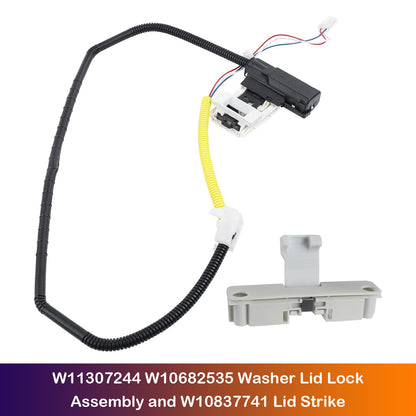 W11307244 W10682535 Washer Lid Lock Assembly and W10837741 Lid Strike for Maytag