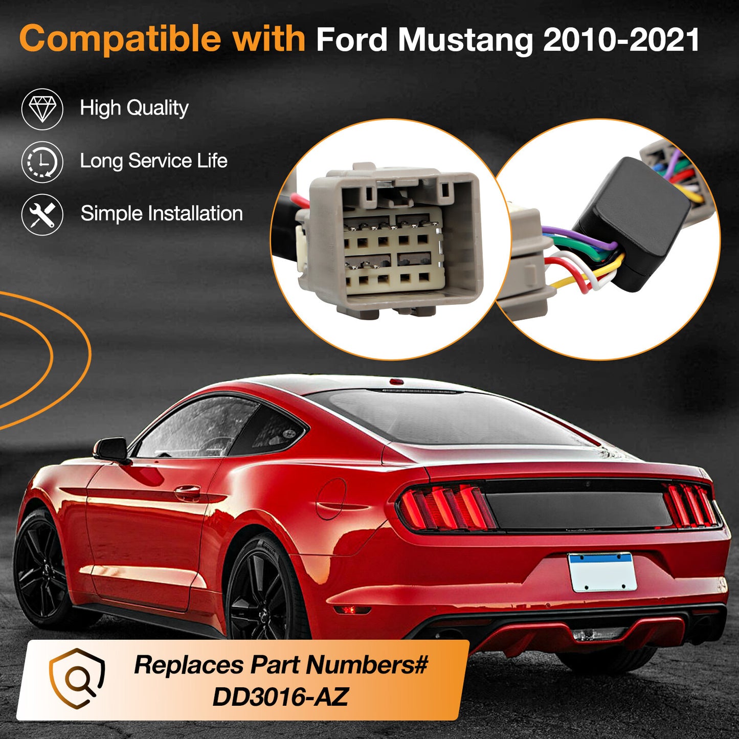Sequential Tail Light Lamp Relay Module Kit For 2010-2021 Ford Mustang DD3016