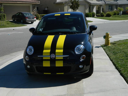 6" VINYL RALLY STRIPES RACING STRIPE KIT HOOD TRUNK ROOF DECAL KIT For FIAT 500