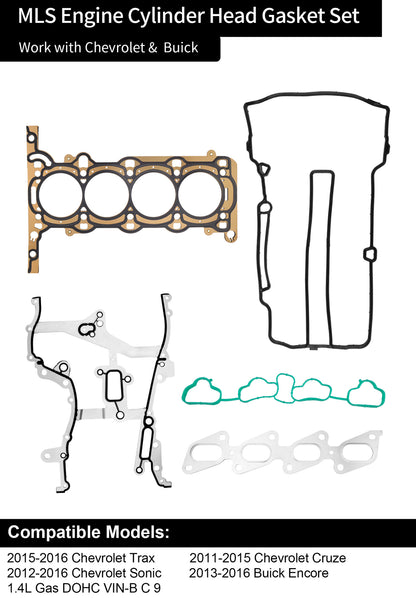 Engine Head Gasket Kit For 2011-2016 Chevy Cruze Sonic Trax Buick Encorde 1.4L
