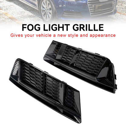 Front Fog Light Grill Lower Bumper Grille Chrome Fits For AUDI A4 B9 2016-2018