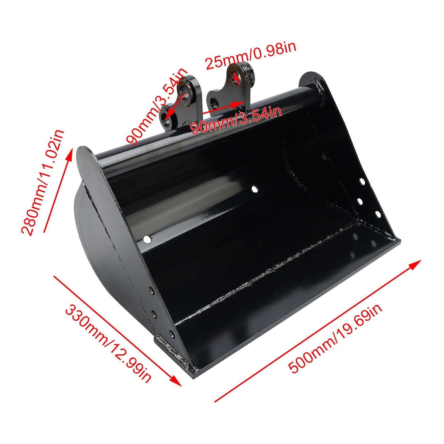 500mm Plain Mud Bucket Grading Attachment Fits For Mini Excavators Excavator