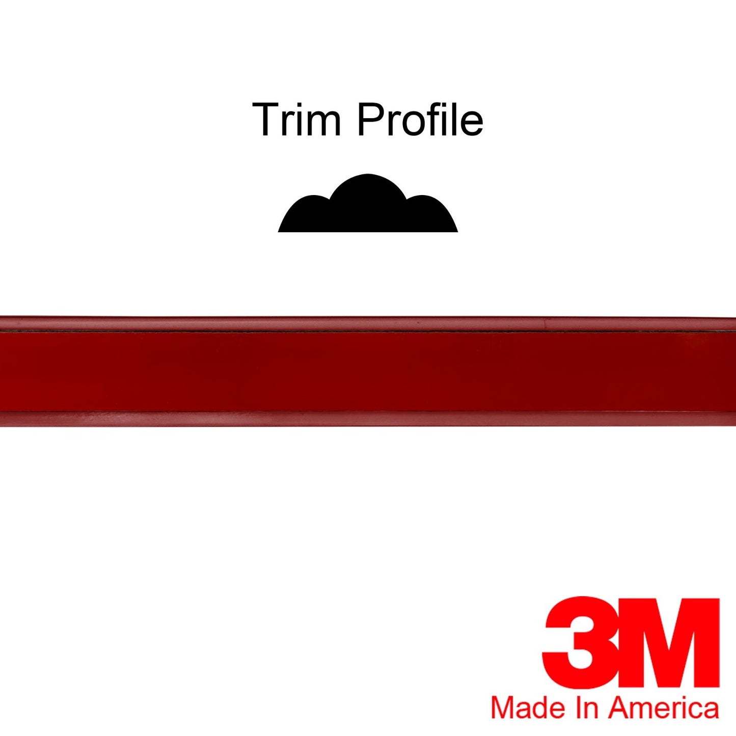 Vintage Style 5/8" Red & Chrome Side Body Trim Molding