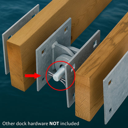 Floating Dock Hinge Connector Pin 3-1/4" x 3/4" Heavy-Duty Galvanized Steel (4)