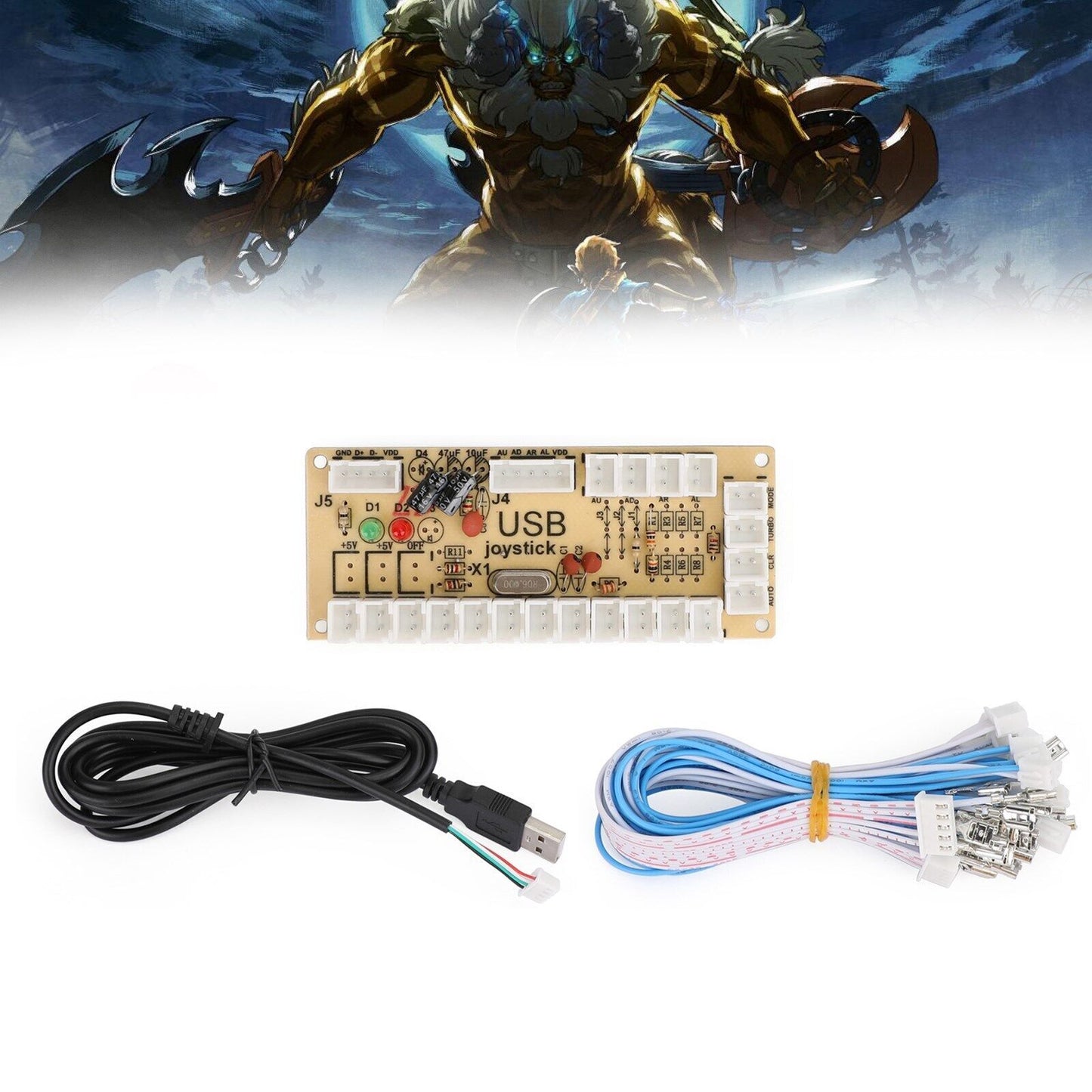 Zero Delay Arcade USB Encoder PC to Joystick to Joystick Fit for PC Games NEW