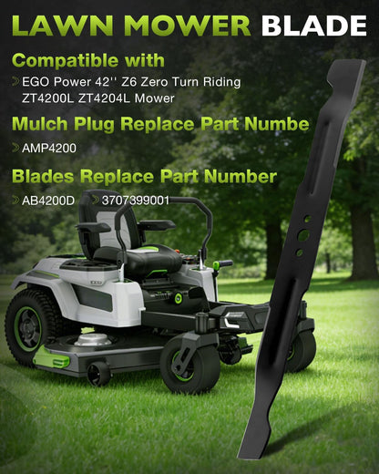 AB4200D Blades & AMP4200 Mulch Plug For EGO Power+ 42" Z6 Zero Turn Riding Mower