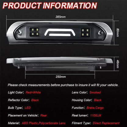 Smoked LED 3rd Tail Lights Brake Lamps For 2002-2009 Dodge Ram 1500 2500 3500 US