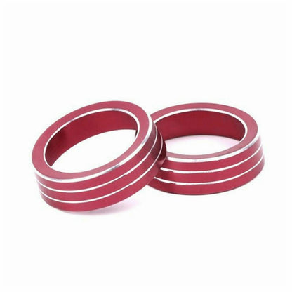 Red Aluminum Center Console AC Switch Ring Cover Trim For Honda Civic 2016-2021
