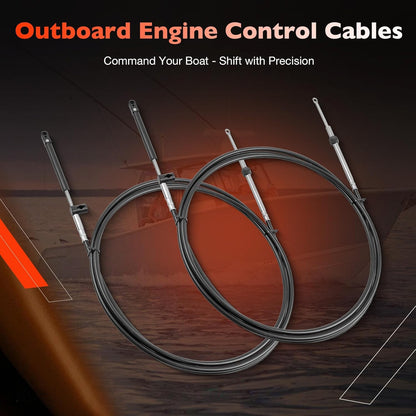 2Pcs 16FT Outboard Throttle Shift Control Cables GEN 1 For Mercury MerCruiser