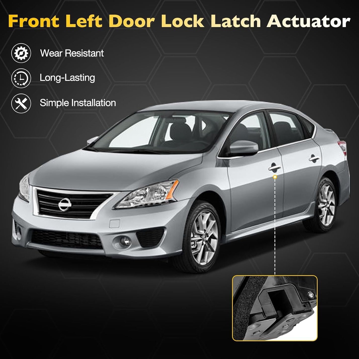Door Latch Lock Actuator Front Driver Side For 2013-19 Nissan Sentra 80501-9AN0A
