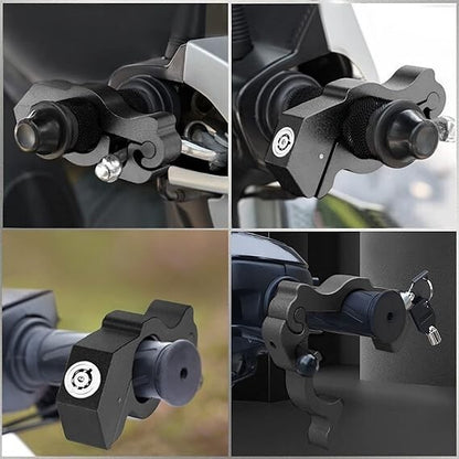 Motorcycle Handlebar Lock Anti-Theft Grip Throttle Security Bike Scooter ATV