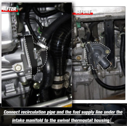Radiator Hose Swivel Neck Thermostat Housing Black for Honda K-Series K20 K24