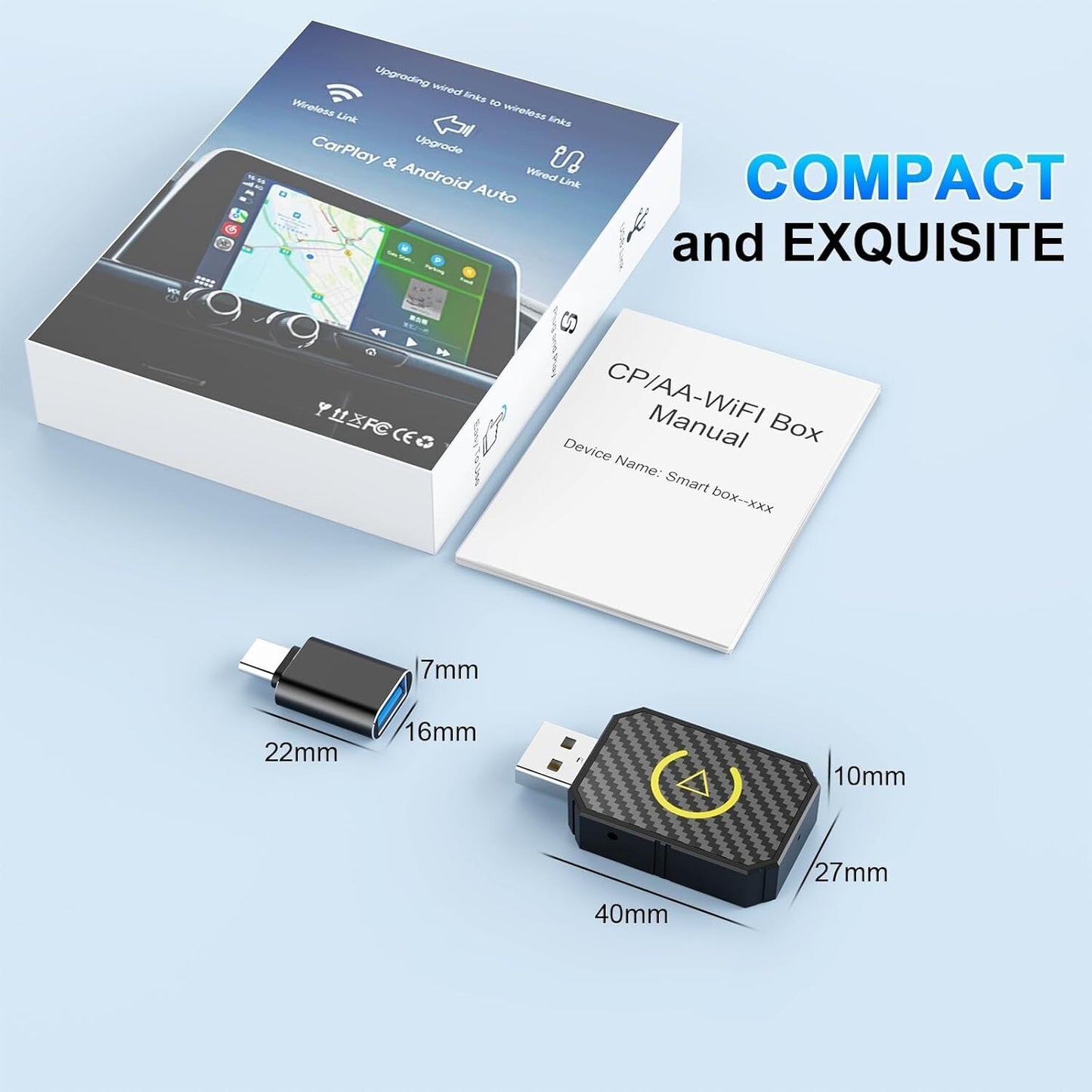 Wireless USB CarPlay Adapter Wireless Carplay Dongle For iPhone Apple Plug &Play