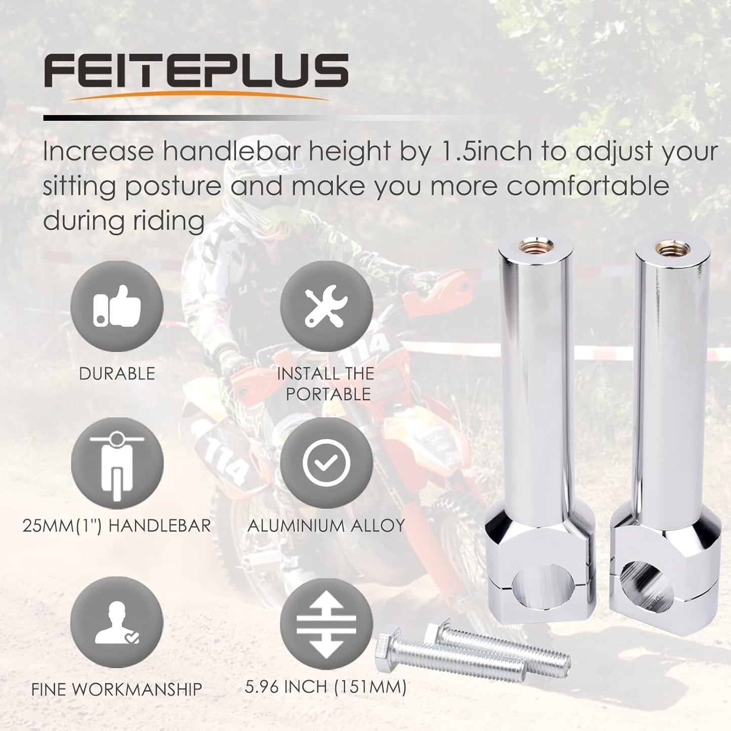 Motorcycle 1'' Handlebar Risers Clamps Handle Bar Mount For Harley Honda