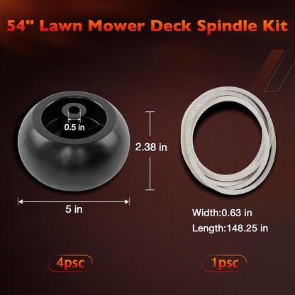 54" Mower Blade Spindle Belt Wheel Idler Kit For Cub Cadet ZT1 ZT2 Troy-Bilt MTD