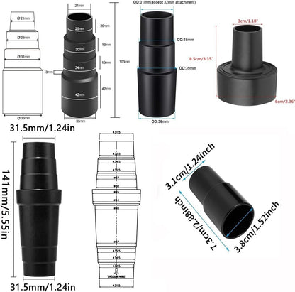 5*Universal Vacuum Hose Adapter Vacuum Cleaner Adapter Shop Vac Hose Accessories