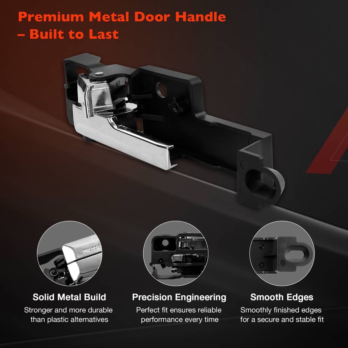 4Pcs Metal Inside Interior Door Handle Set For 06-12 Ford Fusion Lincoln Mercury