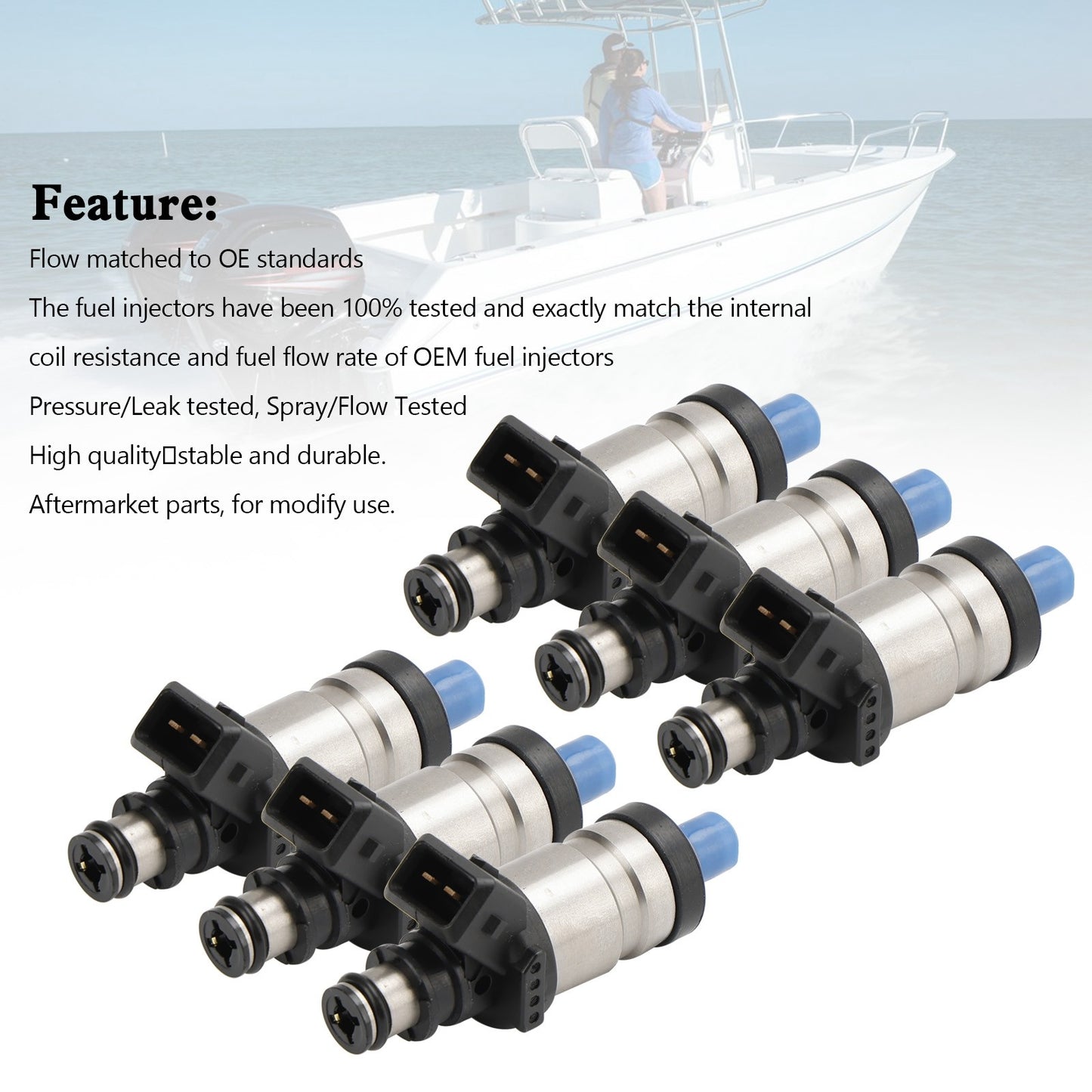 6* 18715T1 Fuel Injectors For Mercury Outboard 150 175 200 225 250 300 HP 98-05