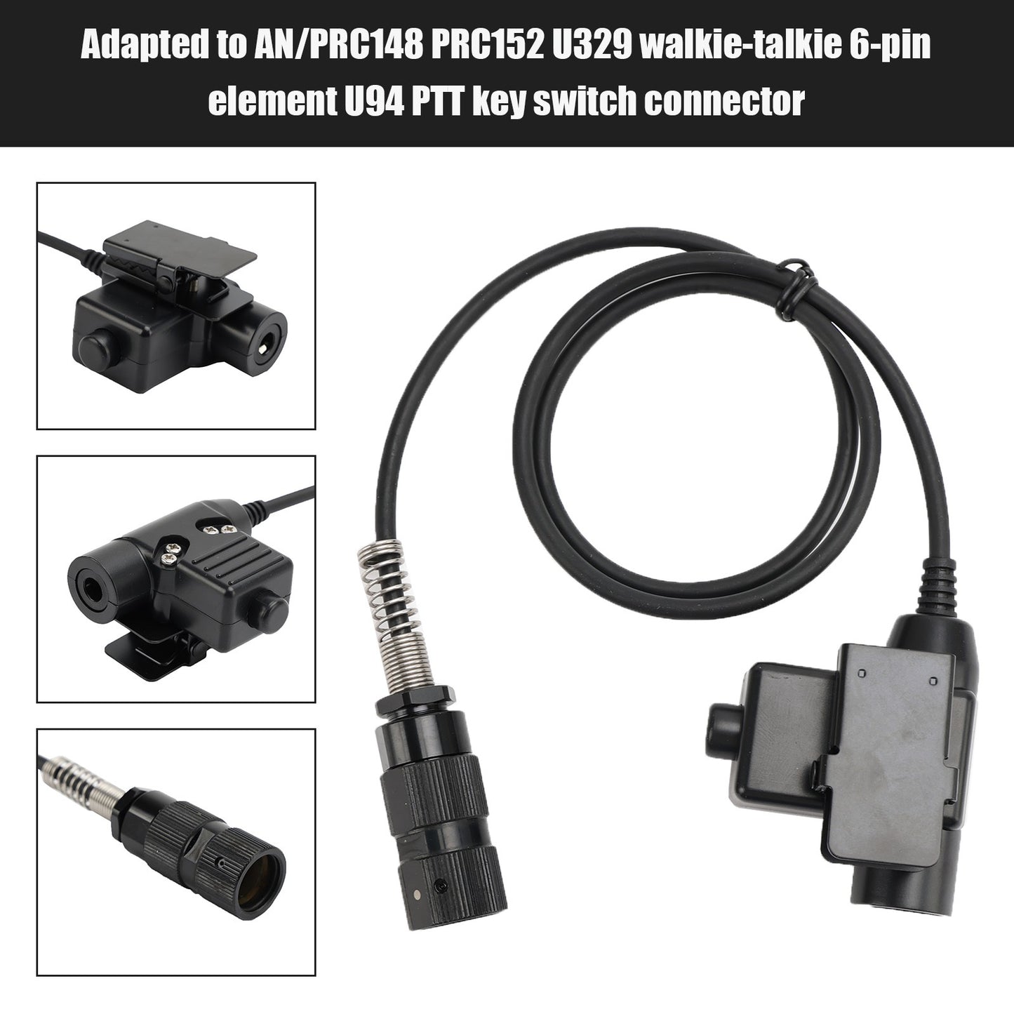 6-Pin U94 PTT Key Switch Connector For PRC-152 PRC-148 Radio Handle U329