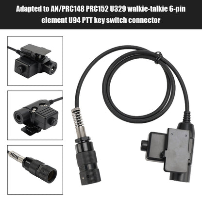 6-Pin U94 PTT Key Switch Connector For PRC-152 PRC-148 Radio Handle U329