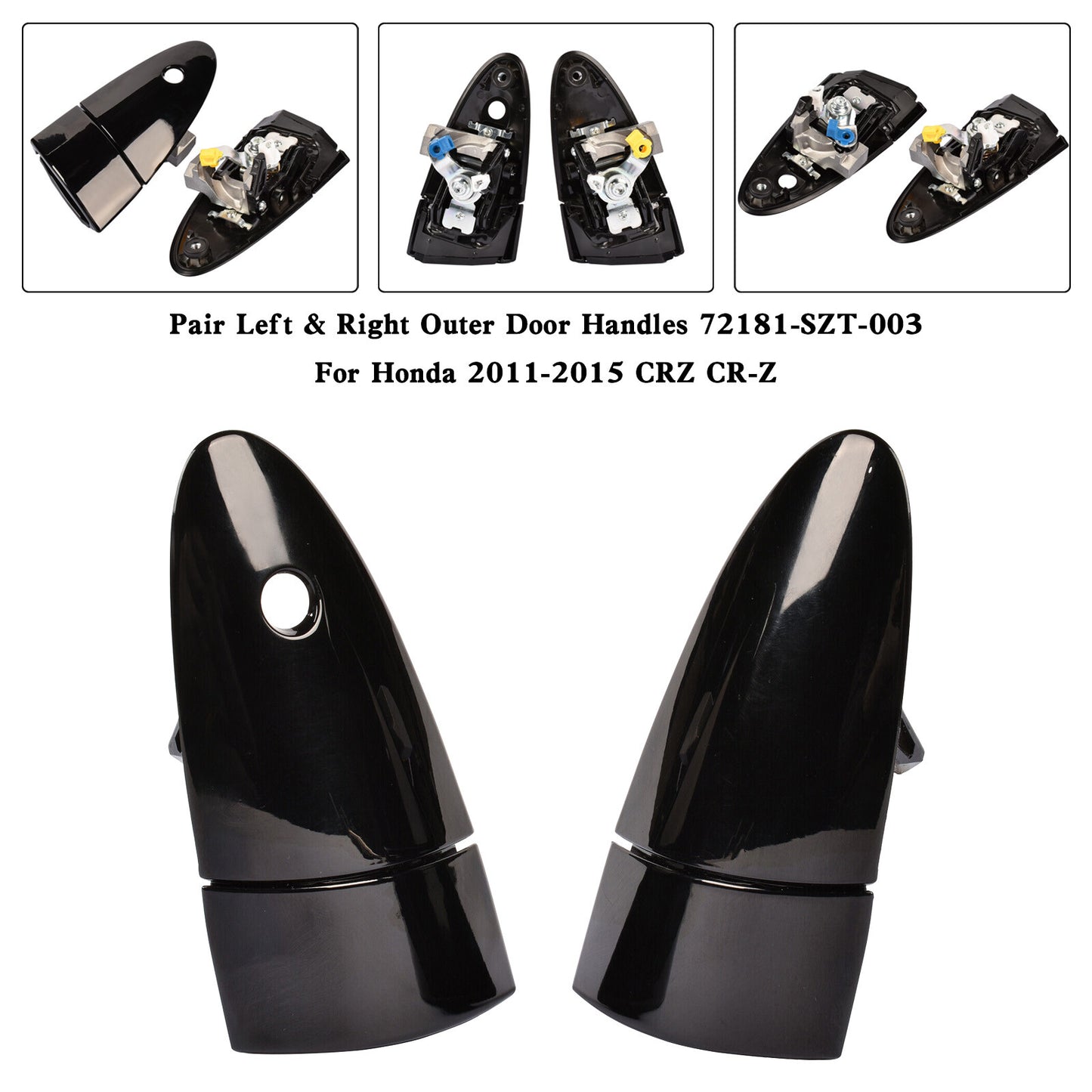 Pair Left & Right Outer Door Handles 72181-SZT-003 For Honda 2011-2015 CRZ CR-Z