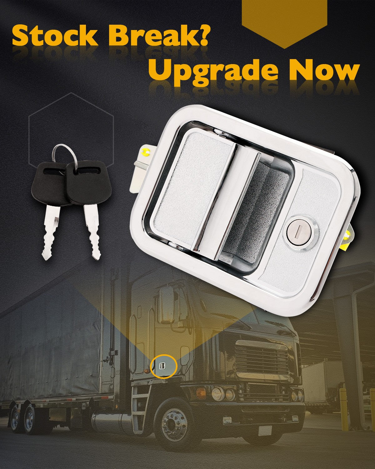 Front Right Exterior Door Handle w/Lock Cylinder Fit 03-14 Freightliner Columbia