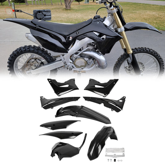 Solid Spare Restyle Complete Plastic Kit Bodywork Fairing Set For Honda CR125R CR250R 02-07