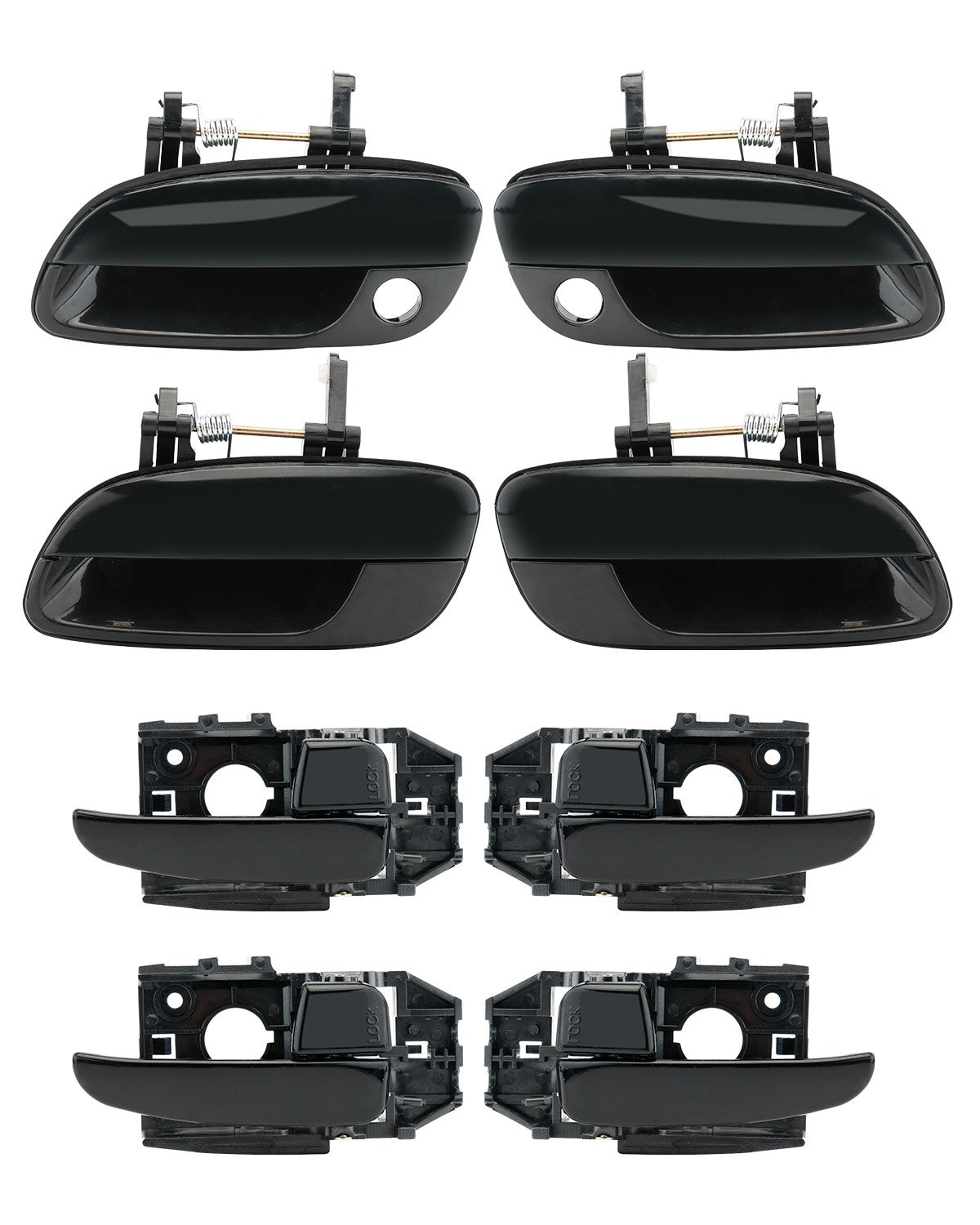8Pcs Exterior Interior Door Handles Front & Rear Side For 01-06 Hyundai Elantra