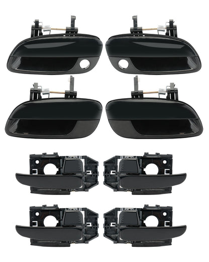 8Pcs Exterior Interior Door Handles Front & Rear Side For 01-06 Hyundai Elantra