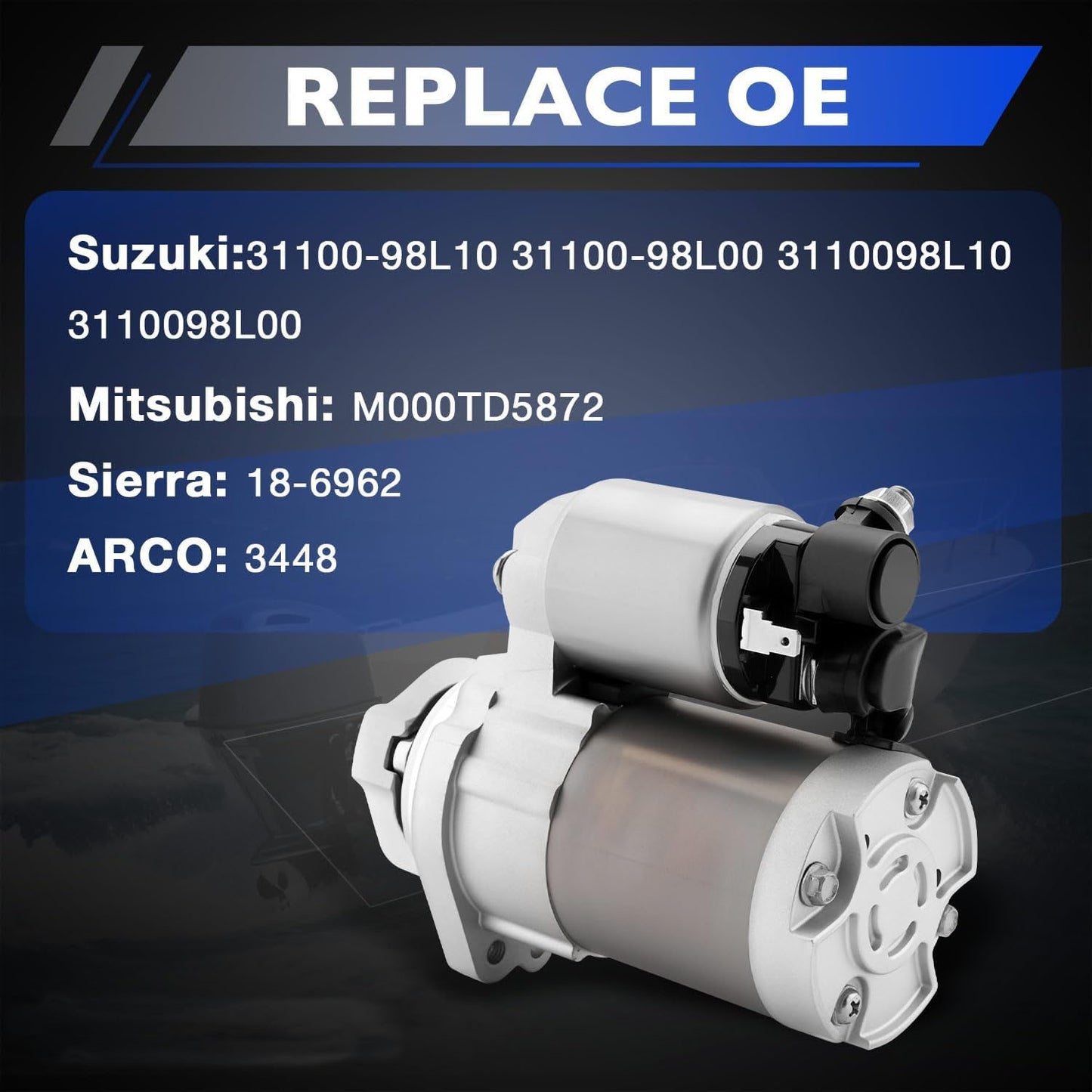 31100-98L10 Boat Outboard Engine Starter Motor For 2017-2024 Suzuki DF70A DF225T