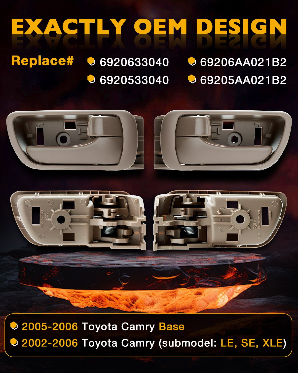 8X Interior & Exterior Door Handle Set For 02-06 Toyota Camry 69211AA020C0 83913
