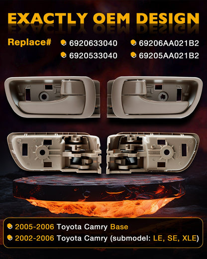 8X Interior & Exterior Door Handle Set For 02-06 Toyota Camry 69211AA020C0 83913