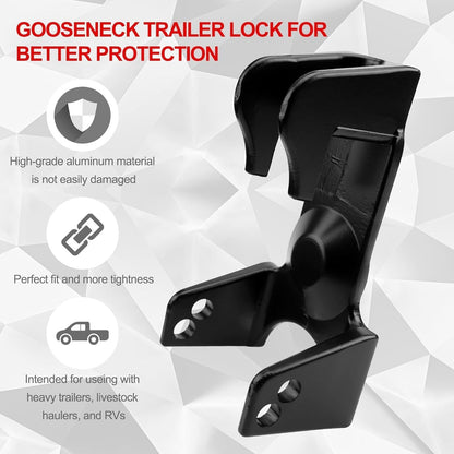 Black Gooseneck Trailer Lock w/ key lock for RVs Livestock Haulers Trailers