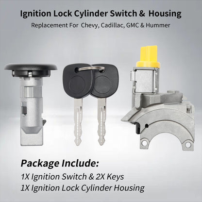 Ignition Lock Cylinder Switch & Housing for 2000-07 Chevy Silverado GMC Sierra