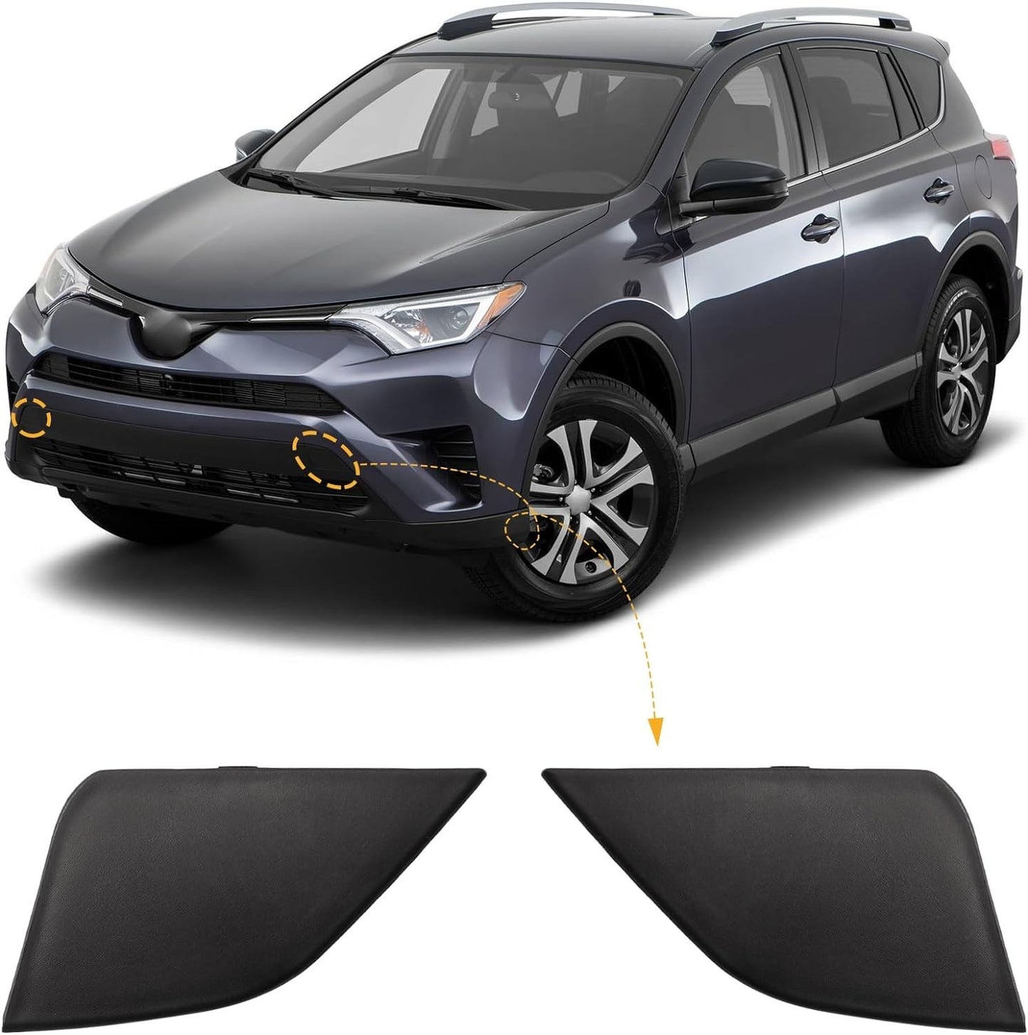 2* for 2016-2018 Toyota RAV4 Front Bumper Tow Hook Eye Cover Cap Car Accessories