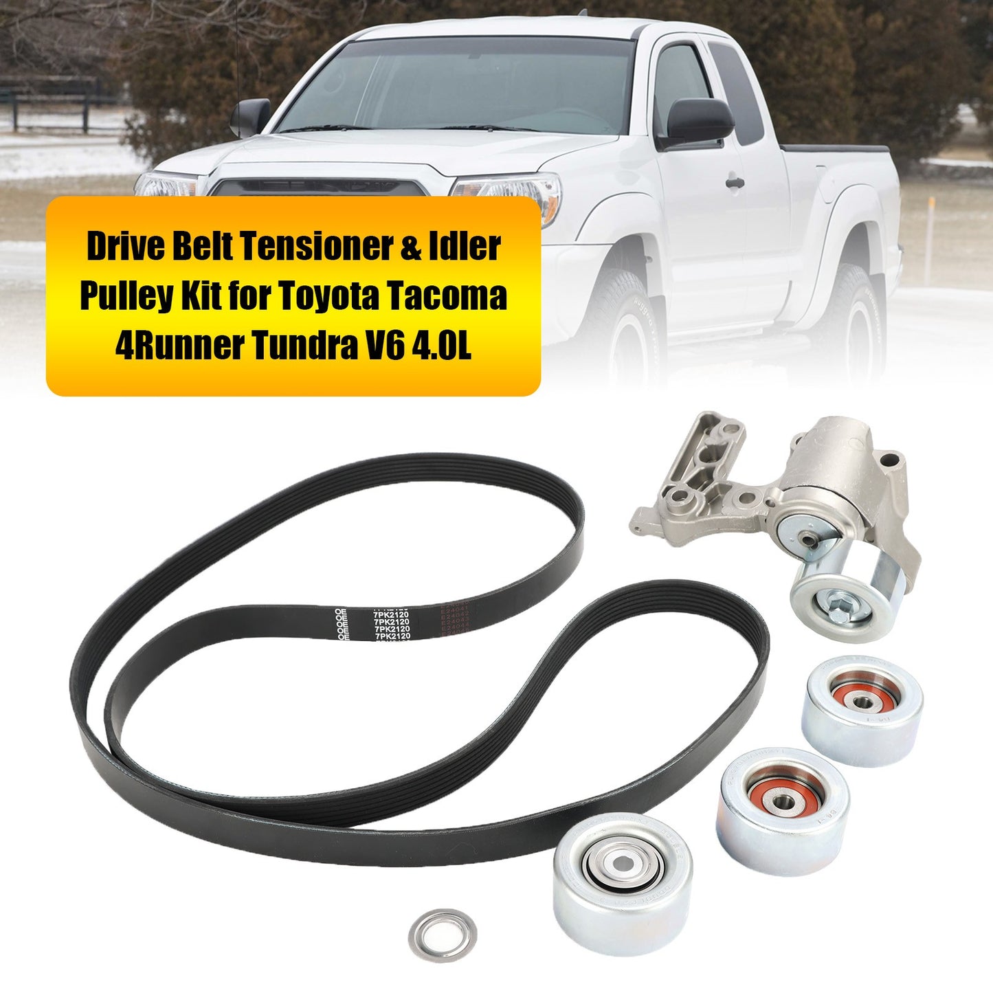 Drive Belt Tensioner & Idler Pulley Kit for Toyota Tacoma 4Runner Tundra V6 4.0L